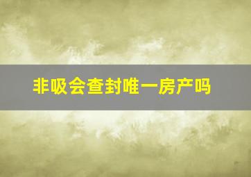 非吸会查封唯一房产吗