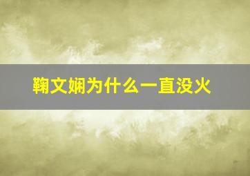 鞠文娴为什么一直没火