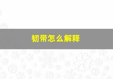 韧带怎么解释