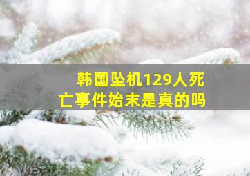 韩国坠机129人死亡事件始末是真的吗