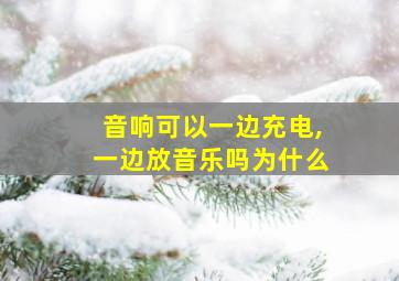 音响可以一边充电,一边放音乐吗为什么