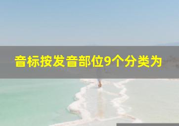 音标按发音部位9个分类为