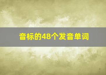 音标的48个发音单词