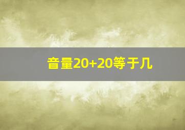 音量20+20等于几