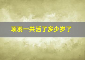 项羽一共活了多少岁了