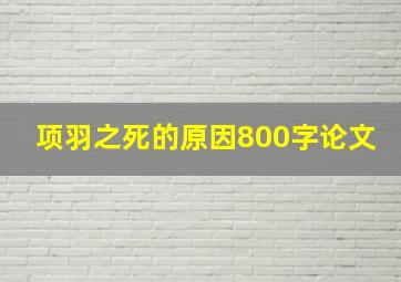 项羽之死的原因800字论文