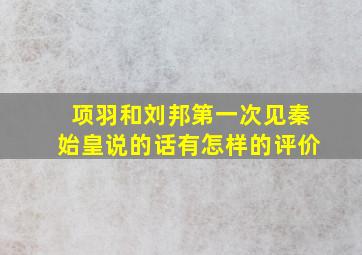 项羽和刘邦第一次见秦始皇说的话有怎样的评价