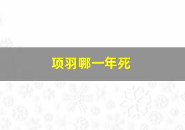 项羽哪一年死