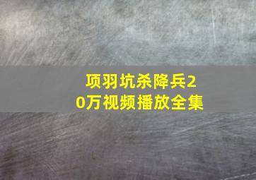 项羽坑杀降兵20万视频播放全集