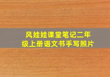 风娃娃课堂笔记二年级上册语文书手写照片