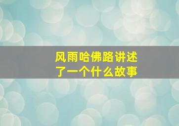 风雨哈佛路讲述了一个什么故事