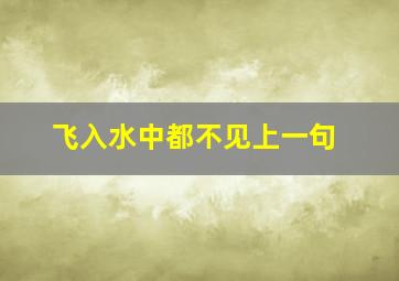 飞入水中都不见上一句