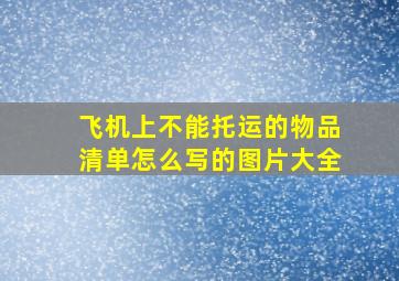 飞机上不能托运的物品清单怎么写的图片大全