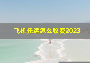 飞机托运怎么收费2023