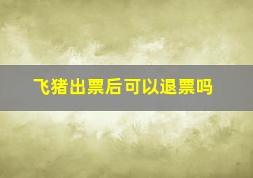 飞猪出票后可以退票吗