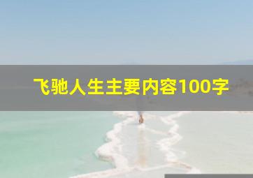 飞驰人生主要内容100字