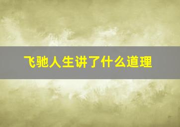 飞驰人生讲了什么道理