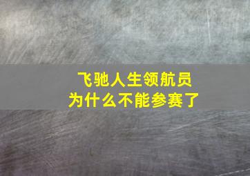 飞驰人生领航员为什么不能参赛了