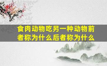 食肉动物吃另一种动物前者称为什么后者称为什么