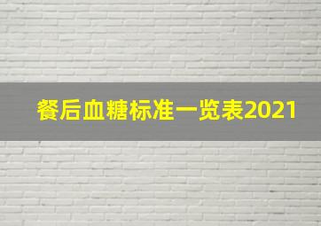 餐后血糖标准一览表2021