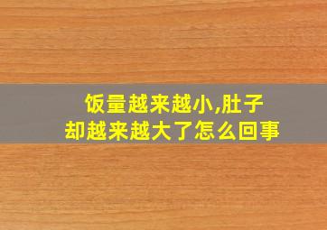 饭量越来越小,肚子却越来越大了怎么回事