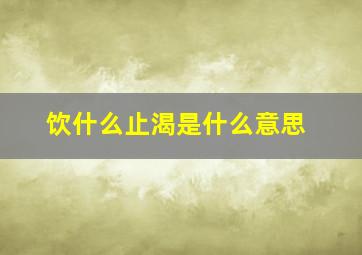 饮什么止渴是什么意思