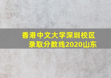 香港中文大学深圳校区录取分数线2020山东