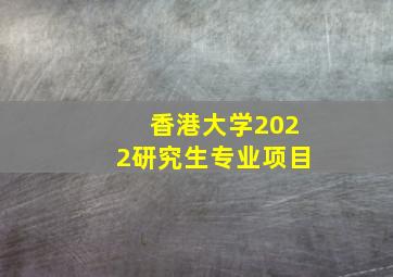 香港大学2022研究生专业项目