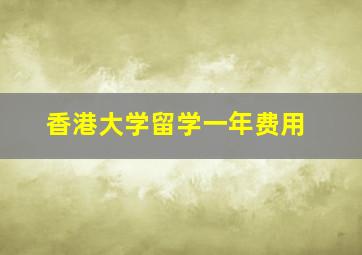 香港大学留学一年费用