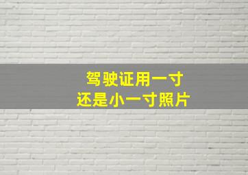 驾驶证用一寸还是小一寸照片