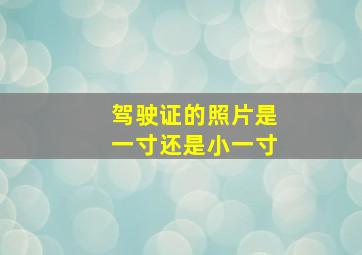 驾驶证的照片是一寸还是小一寸