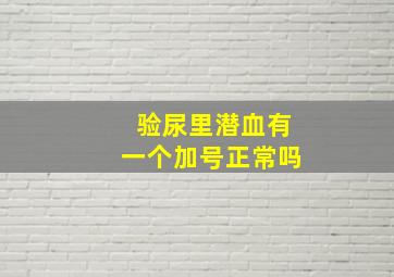 验尿里潜血有一个加号正常吗