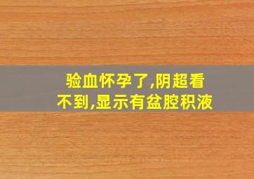 验血怀孕了,阴超看不到,显示有盆腔积液