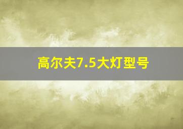 高尔夫7.5大灯型号