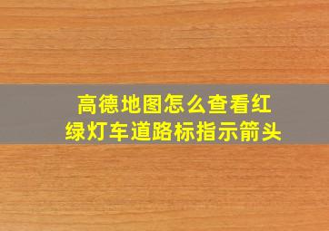 高德地图怎么查看红绿灯车道路标指示箭头