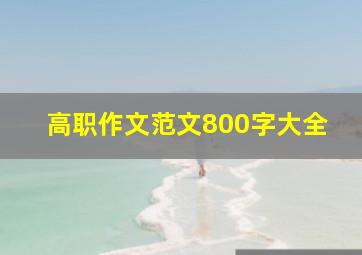 高职作文范文800字大全