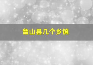 鲁山县几个乡镇