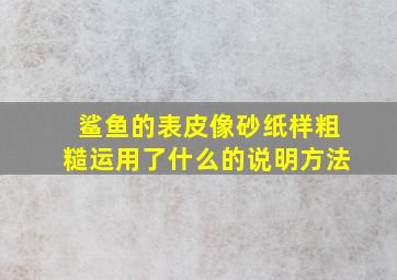 鲨鱼的表皮像砂纸样粗糙运用了什么的说明方法