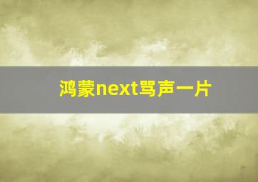 鸿蒙next骂声一片