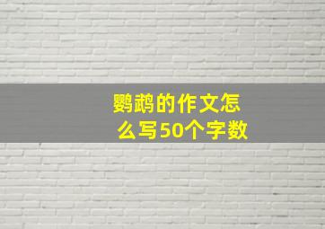 鹦鹉的作文怎么写50个字数