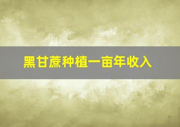 黑甘蔗种植一亩年收入