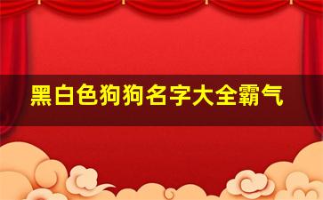 黑白色狗狗名字大全霸气