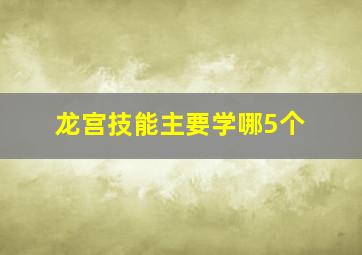 龙宫技能主要学哪5个