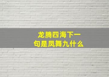 龙腾四海下一句是凤舞九什么