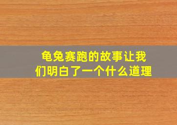 龟兔赛跑的故事让我们明白了一个什么道理