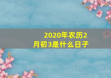 2020年农历2月初3是什么日子