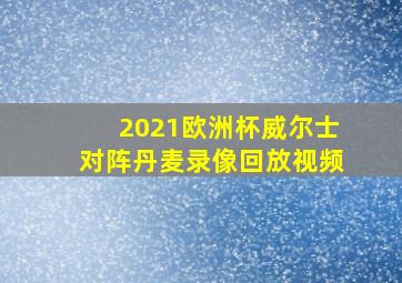 2021欧洲杯威尔士对阵丹麦录像回放视频