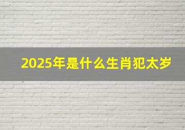 2025年是什么生肖犯太岁