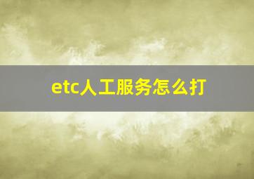 etc人工服务怎么打