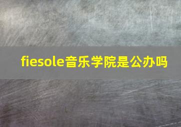 fiesole音乐学院是公办吗